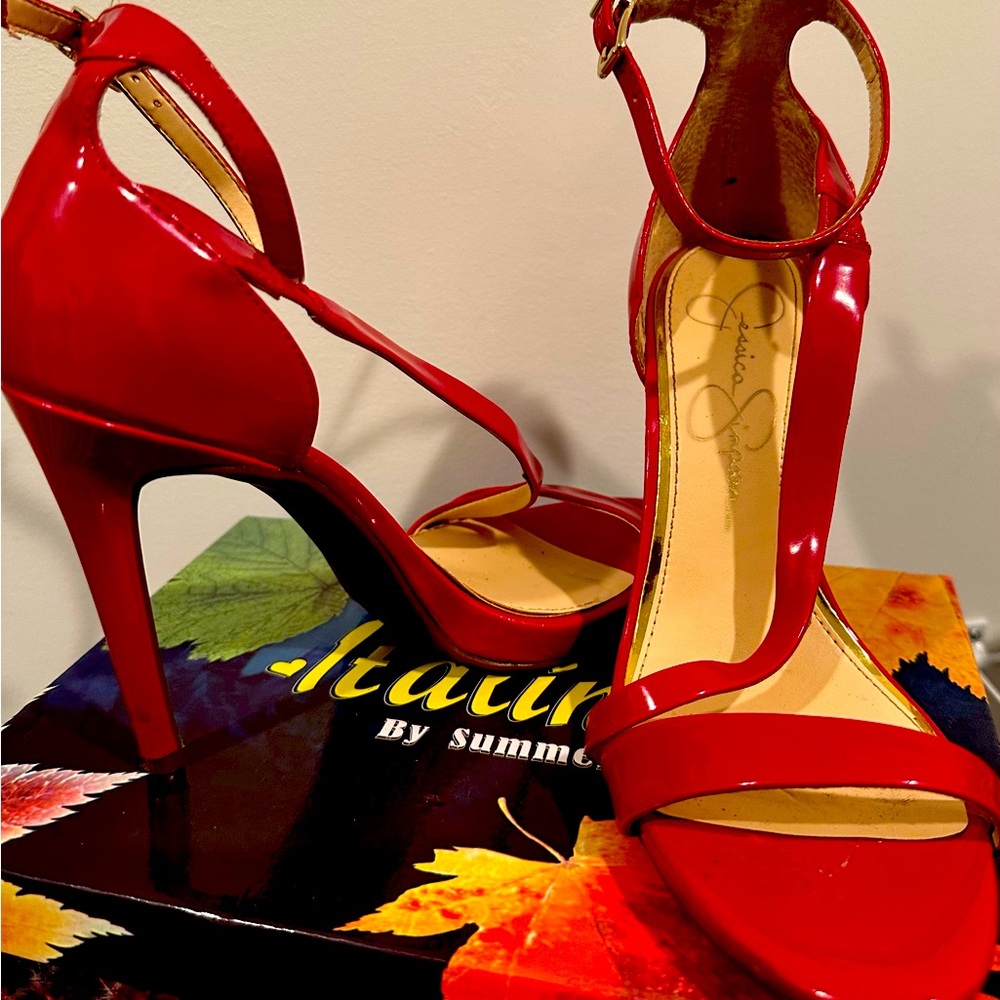 Jessica Simpson Vibrant Red Heels - image 1